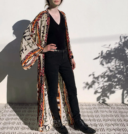 Boho Kimono Rayon Print Bikini Cover Up Loose Summer Dress