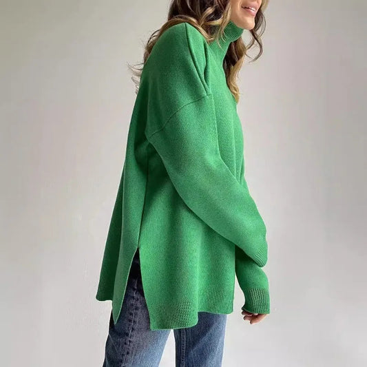 Turtleneck Casual Long-Sleeved Knitted Sweater