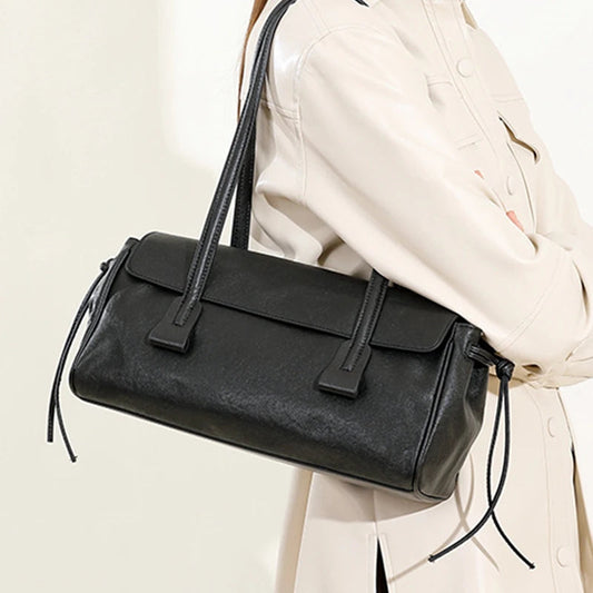 Cow Genuine Leather Luxury Satchel Shoulder Bag