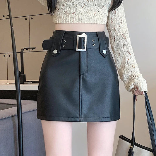 Leather High Waist Gothic Skirt