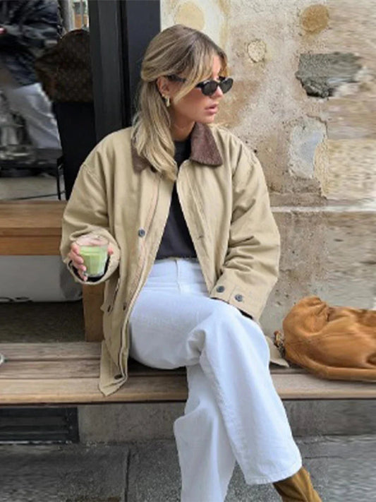 Casual Solid Bomber Jacket