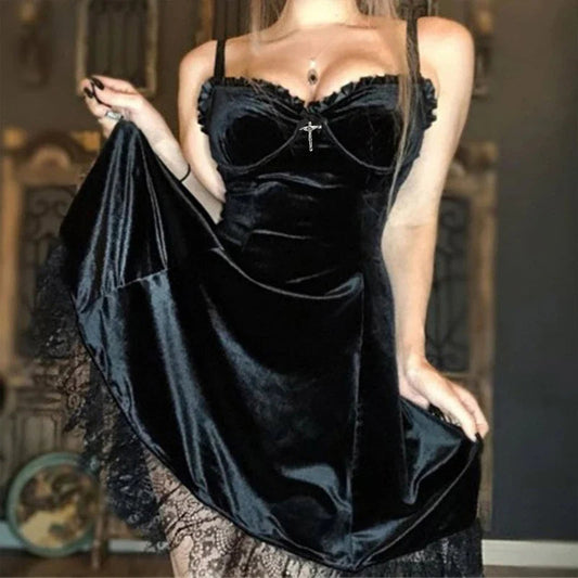 Bowknot Cross Pendant Mini Dress