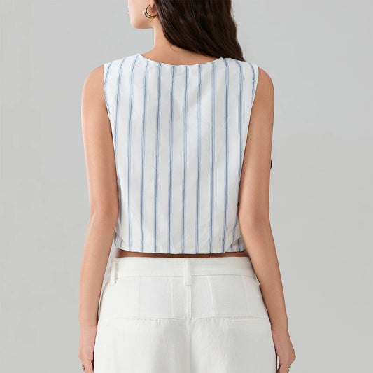 Tie Knot Striped Bandage Crop Top