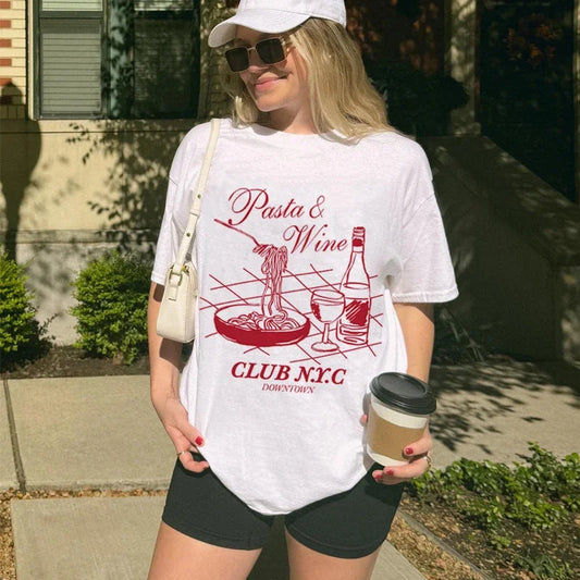 Pasta Wine Club Retro Aesthetic T-shirt