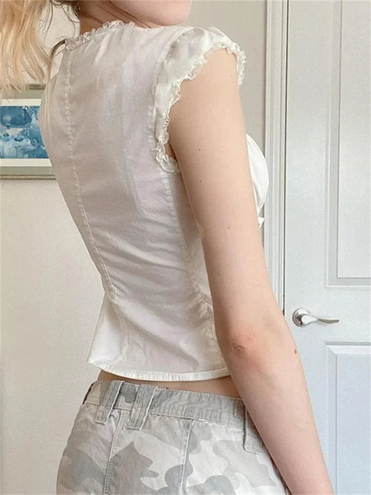 Vintage Lace Trim Cap Sleeve Bandage Bloshope