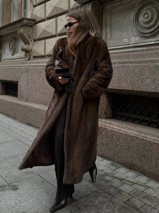 Brown Long Sleeve Plshoph Coat