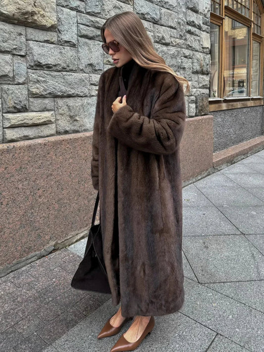 Brown Long Sleeve Plshoph Coat