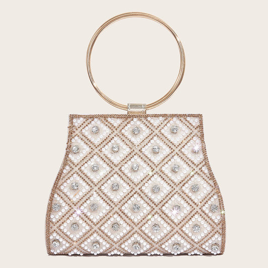 PU Rhinestone Clutch Bag for Women Party Wedding Fashion
