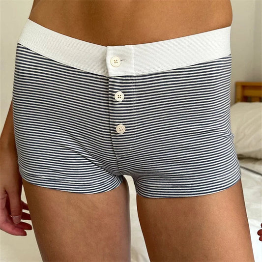 Cotton Print Button Sweatshort