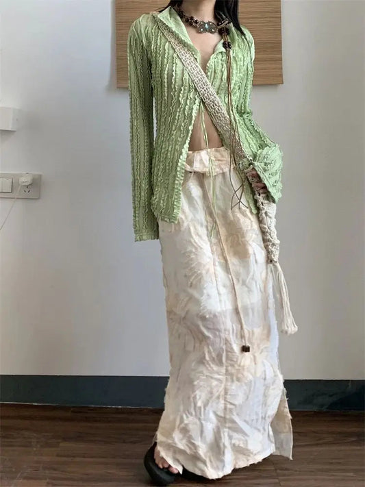 Green Vintage Long Sleeve Bloshope