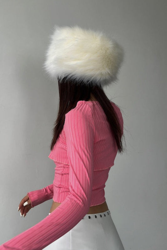 Faux Fur Thickened Y2K Dome Shaped Hat