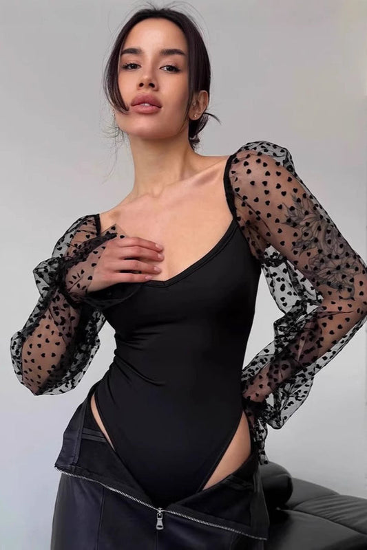 Polka Dot Mesh Shaping Bloshope