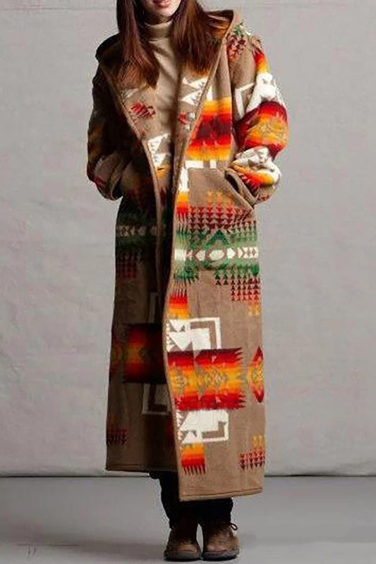 Pocket Printed Longline Coat