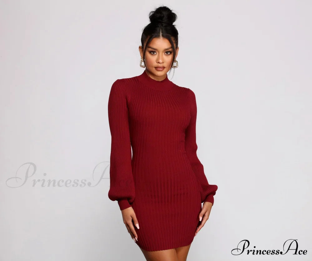 All Dolled Up Ribbed Knit Mini Dress - Lady Occasions