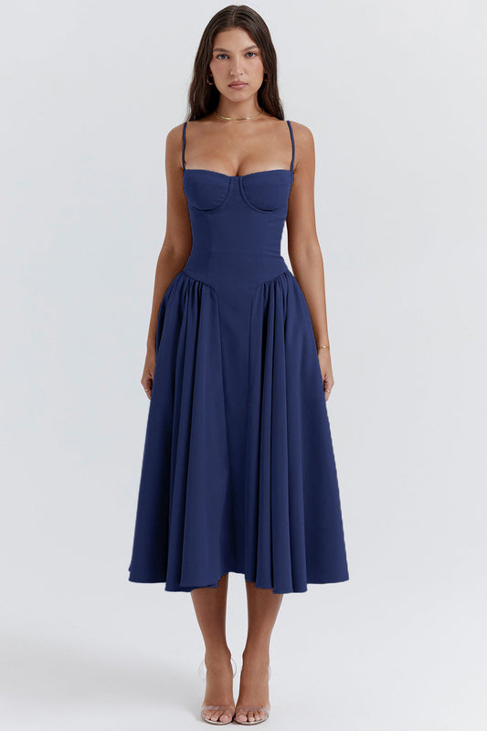 Elegant Vintage Cami Bodycon Midi Dress