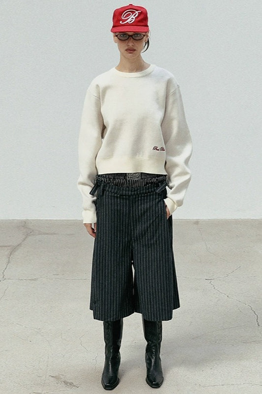 Casual Vintage Crew Neck Sweater