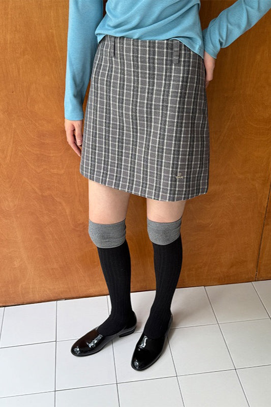 Vintage Plaid High Waist A-Line Skirt