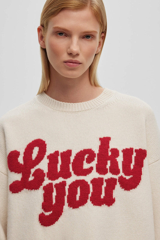 Printed Knit Round Neck Long Sleeve Bloshope