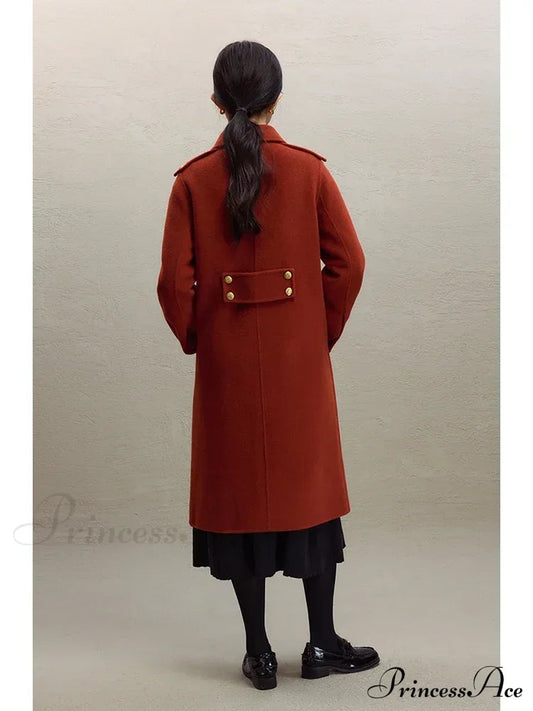British Style Wool Red Coat