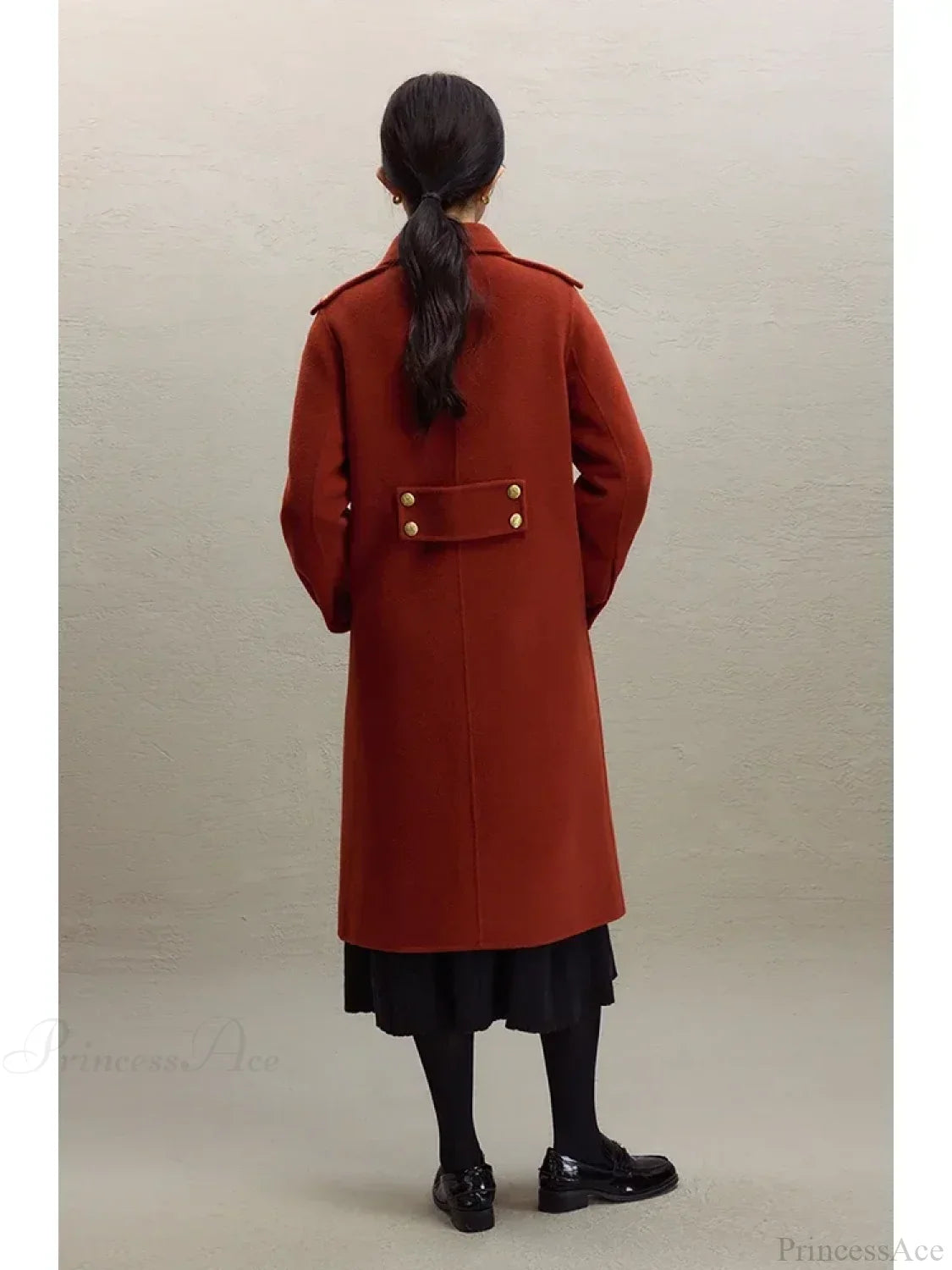 British Style Wool Red Coat Coats-241208