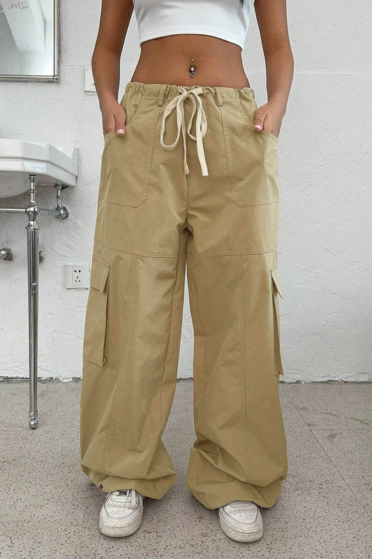 American Style Elastic Waist Utility Cargo Pant