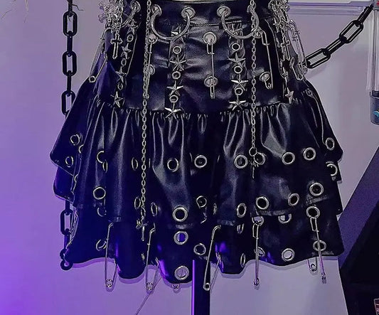 Rivet Star Double-layer Cake Skirt