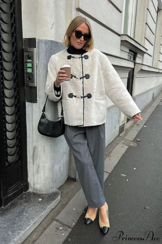 Cashmere Metal Snap Cardigan Coat