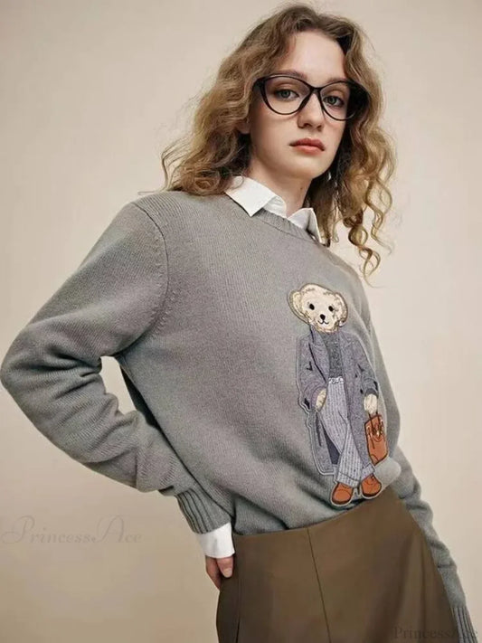 Cashmere Ralph Bear Pullover Sweater Grey / One Size
