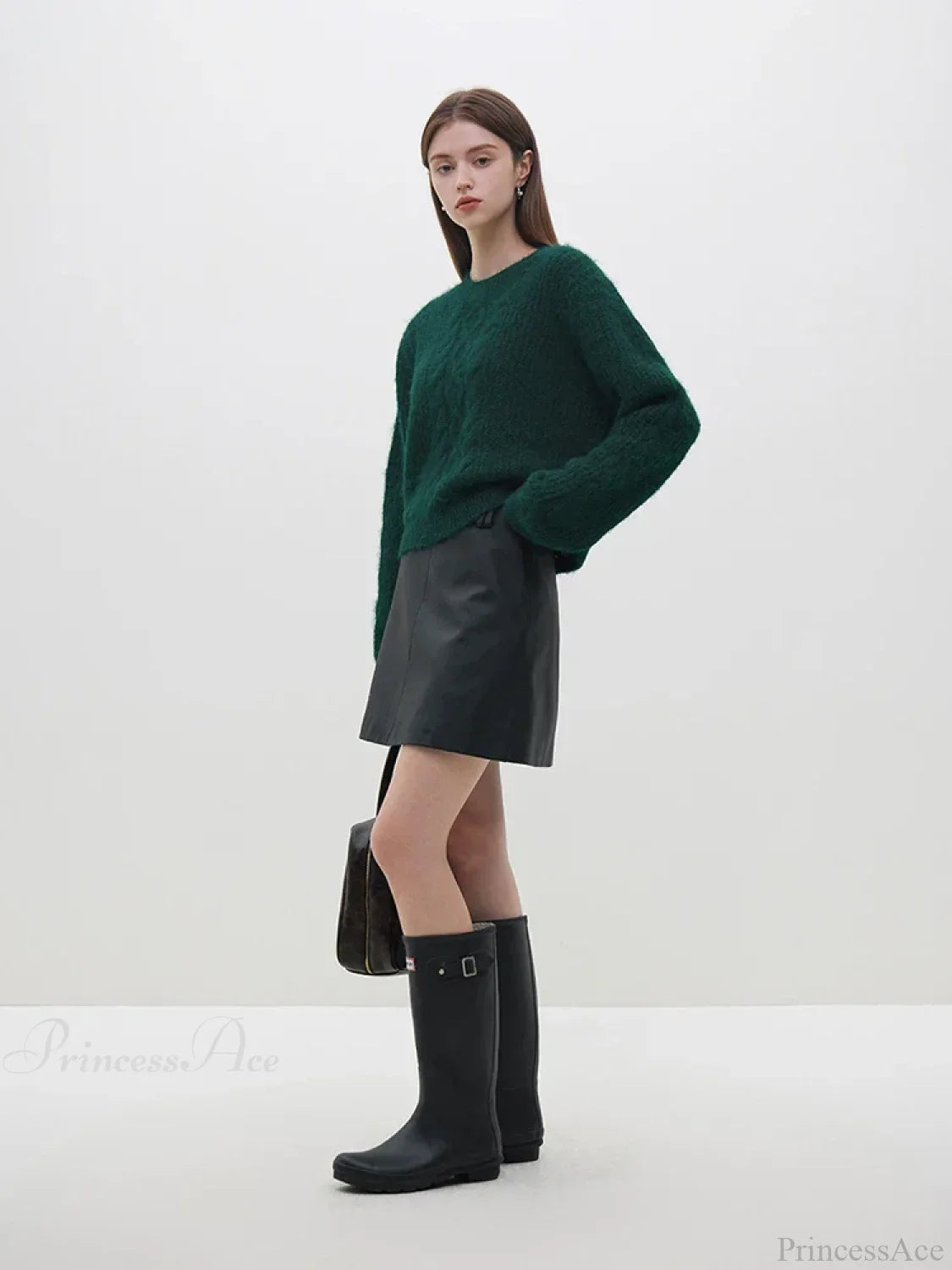 Casual Comfortable Round Neck Red Knitted Christmas Sweater For Women Dark Green / S Sweaters-L