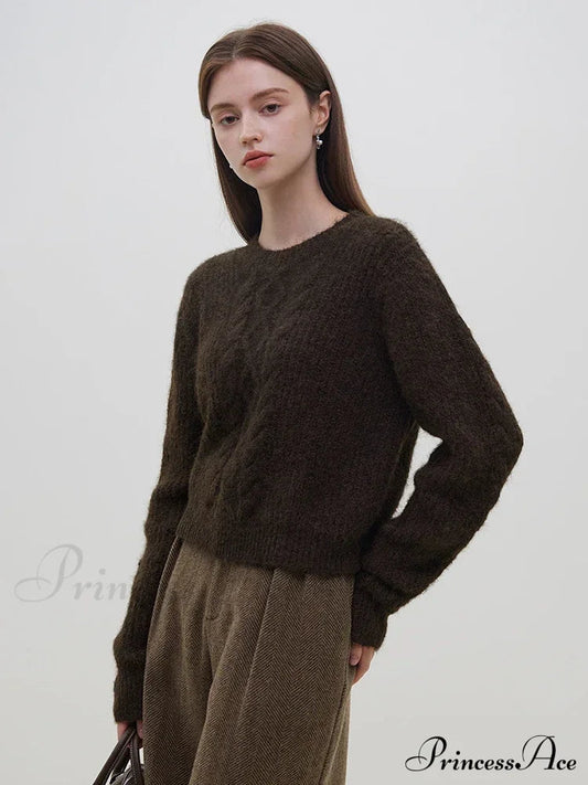 Casual Comfortable Round Neck Red Knitted Christmas Sweater for Women