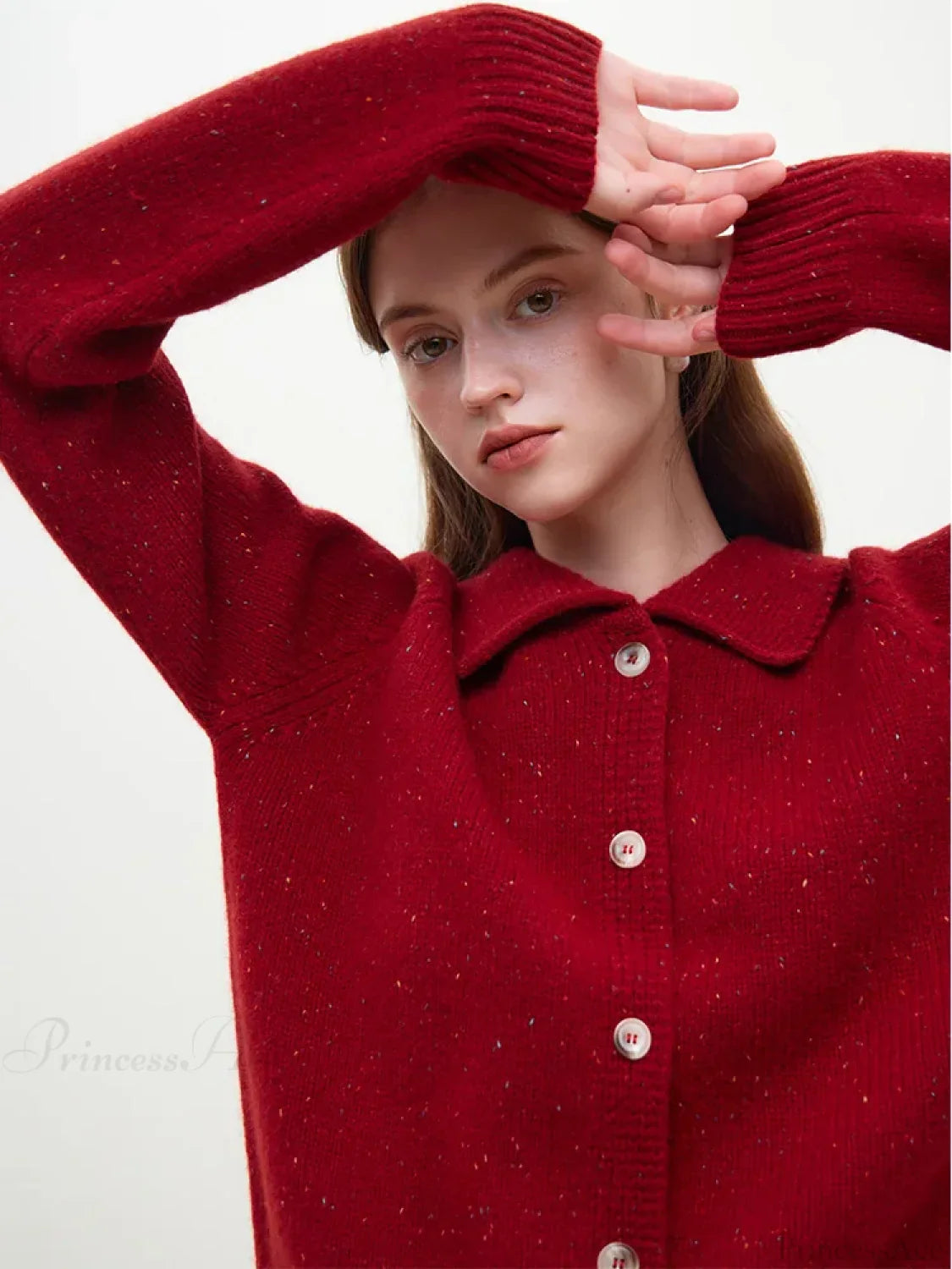 Casual Full Sleeve Loose Layup Knitwear Red Christmas Sweater Sweaters-L