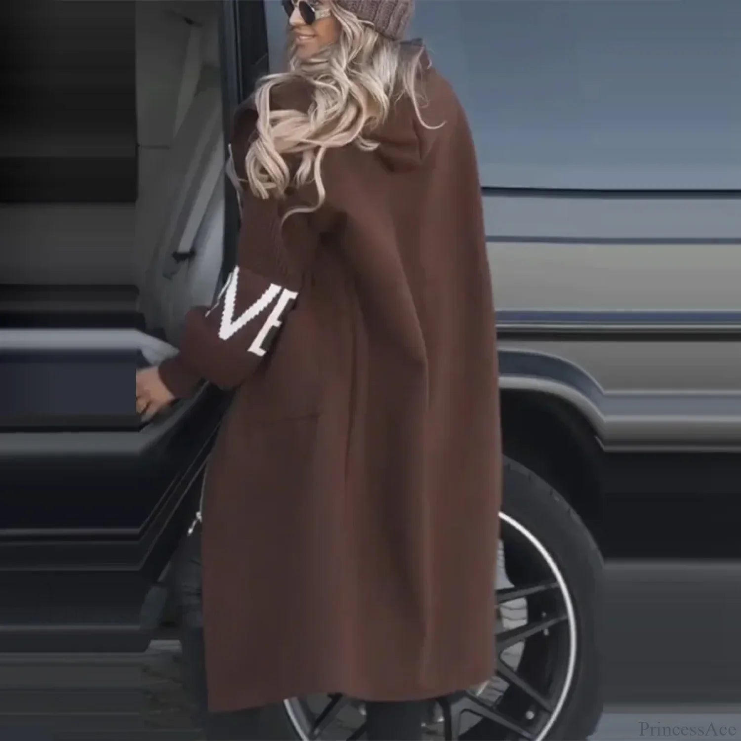 Casual Long Patchwork Lace-Up Overcoat