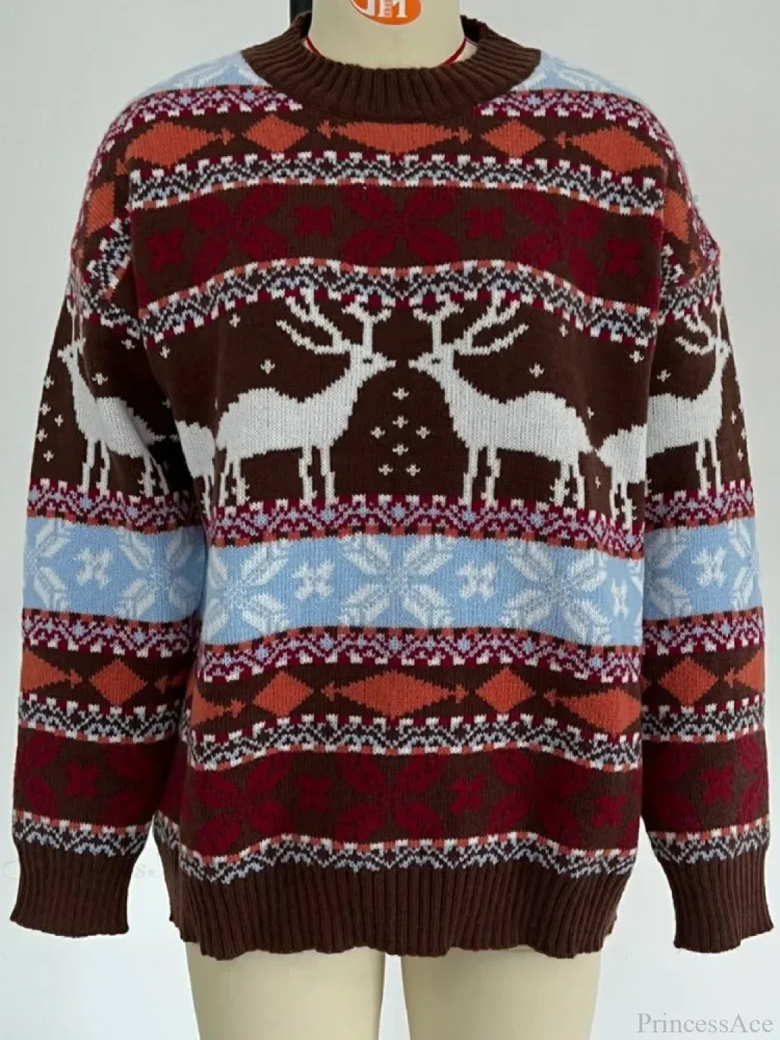 Casual Long Sleeve Knitted Pullover Basic Jersey Fashion Christmas Sweater Sweaters-L