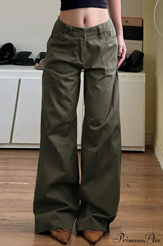 Casual Parachute Wide-Leg Cargo Pants