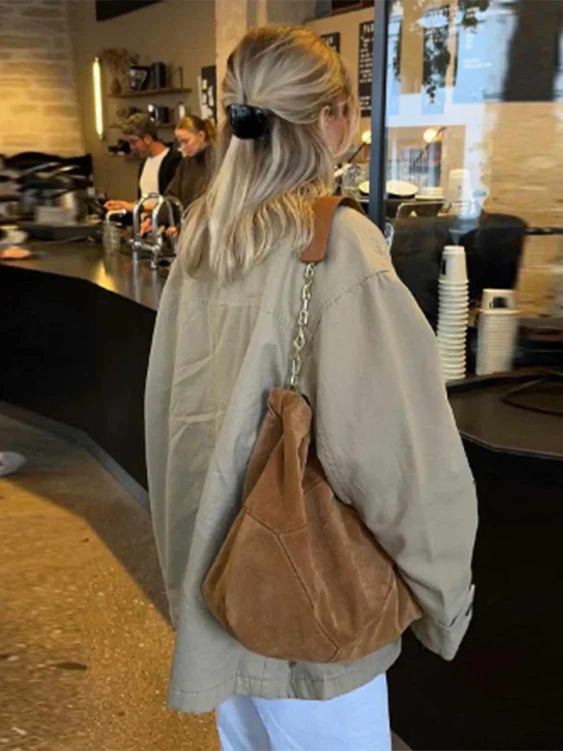 Casual Solid Bomber Jacket