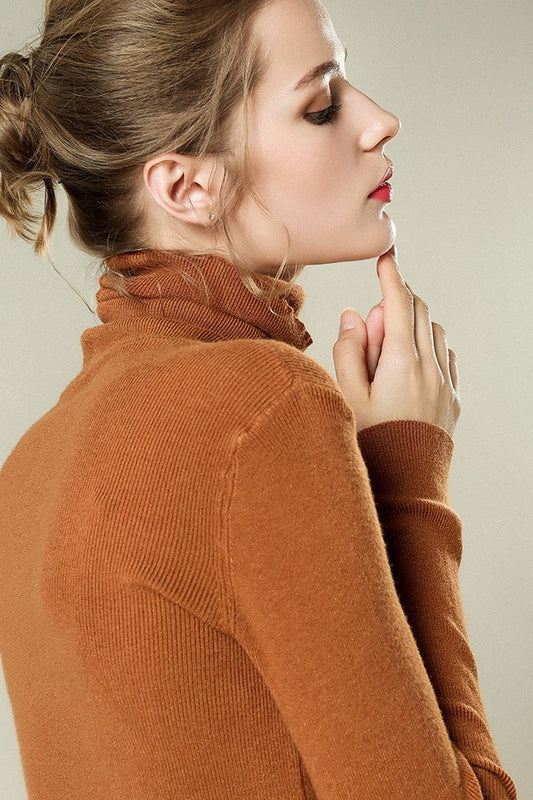 Stacked Neck Lightweight Wool Knit Top