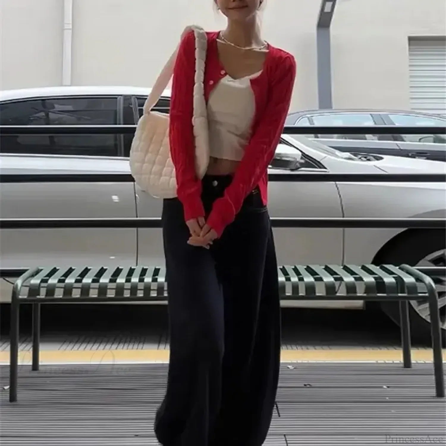 Chic Versatile Slim Fit Red Fashionable Twist Wool Warm Knit Christmas Sweater Sweaters-L