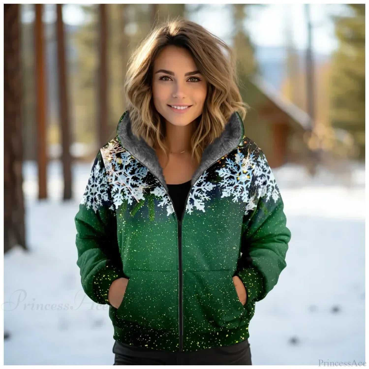 Christmas Sequin Splicing Cardigan Coat Green 6 / Xxs Coats-241208