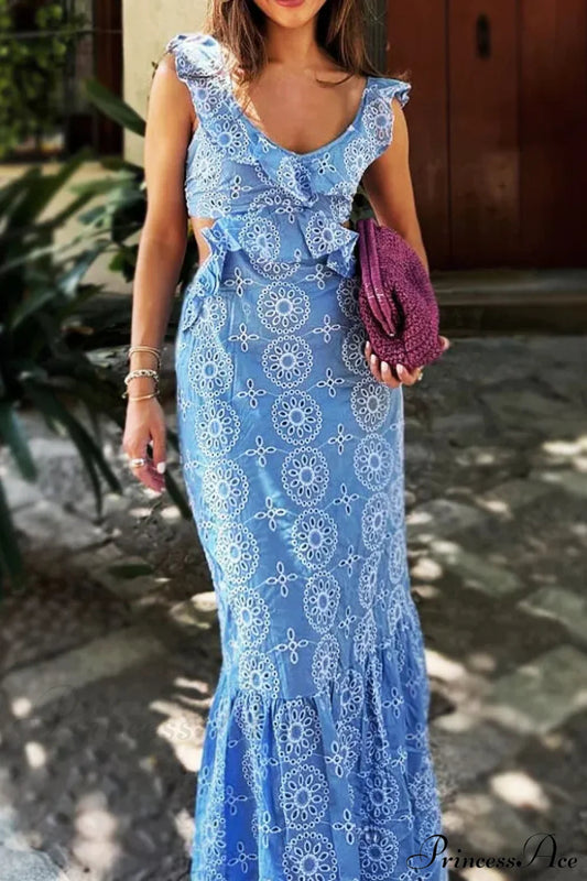 Cotton Floral Lace Party Boho Dress