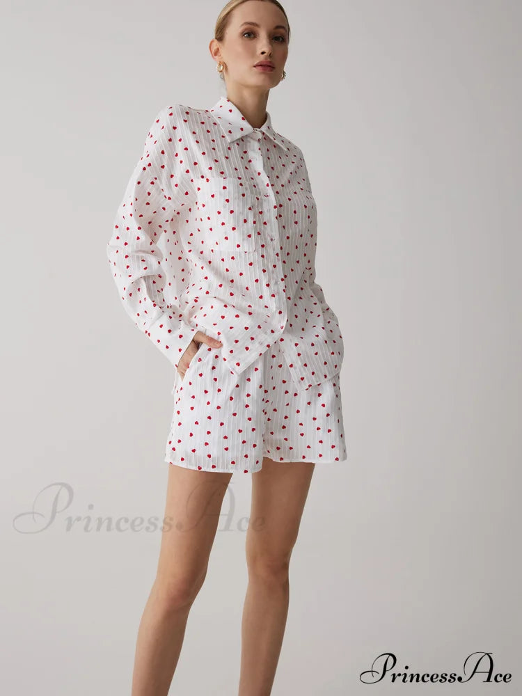 Cotton Sweetheart Striped Trendy Soft Short Set Sets