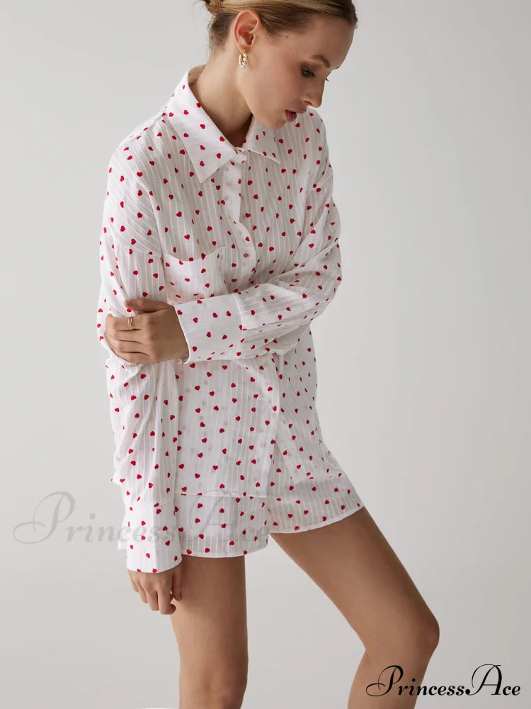 Cotton Sweetheart Striped Trendy Soft Short Set Sets