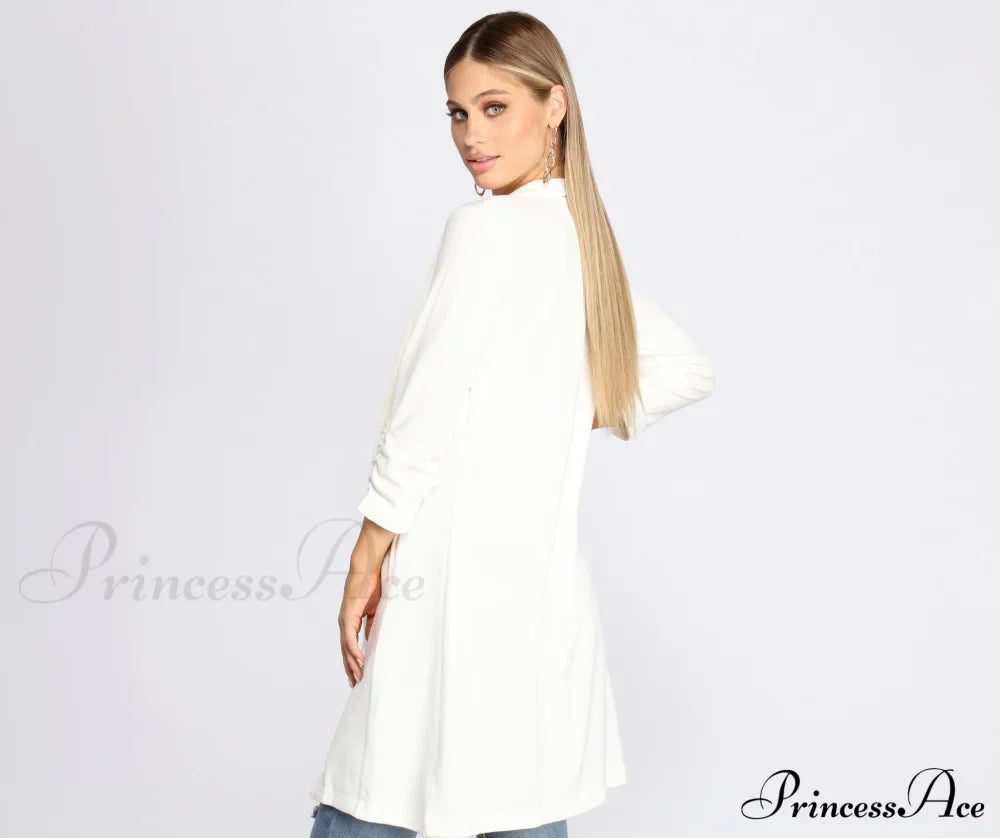 Crepe Longline Blazer For Boss Babes Casual Woven Jackets