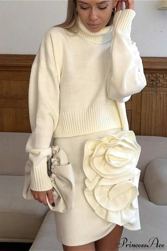 Crew Neck Thick Solid Short Sweater