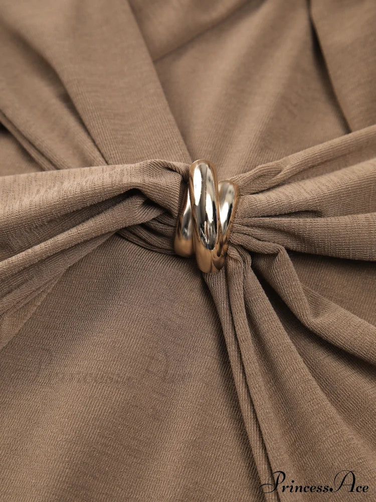 Criss Cross Cut Trendy Out Long Dress Dresses