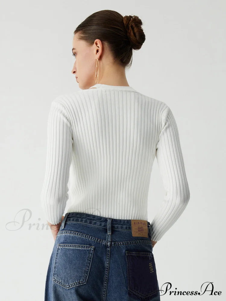 Criss Cross Halter Trendy Two Piece Knit Top Sweaters-L