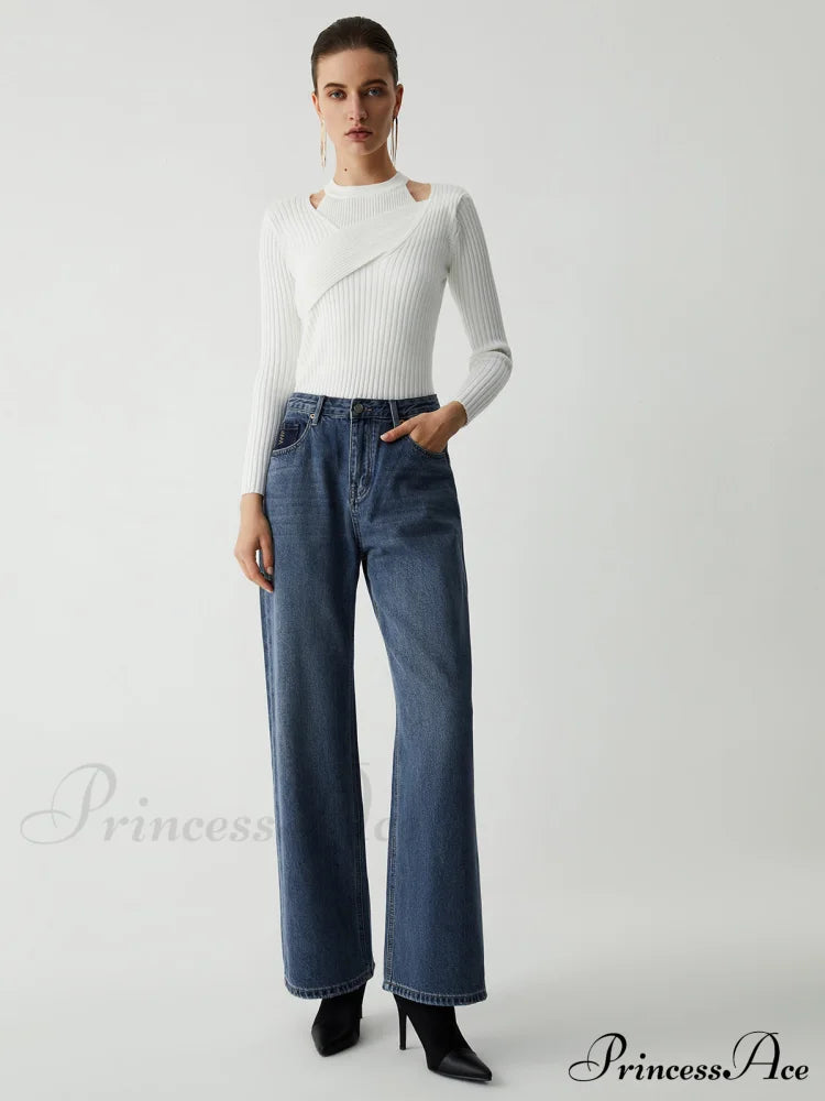 Criss Cross Halter Trendy Two Piece Knit Top Sweaters-L