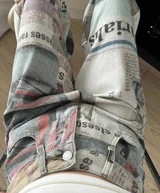 Newspaper Gothic Grunge Baggy Troshoper