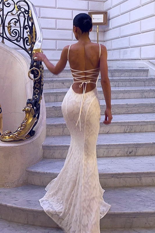 Cami Backless Tie Sexy Slim Maxi Dress