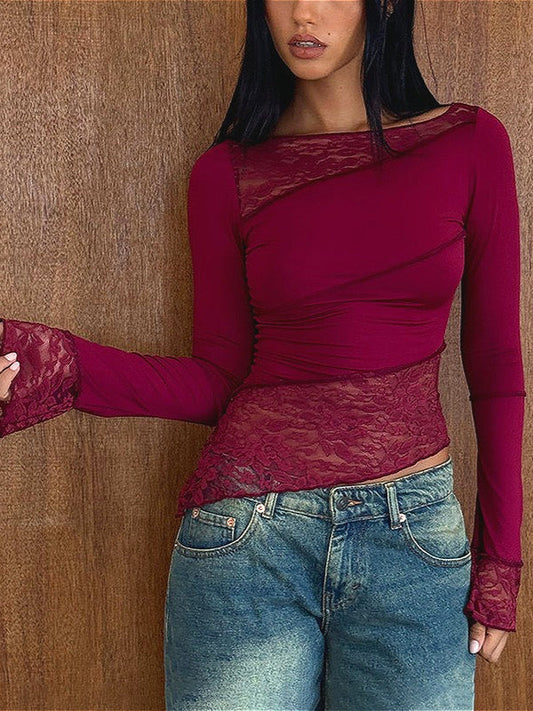 Vintage Slim Fit Floral Detail Long Sleeve Bloshope