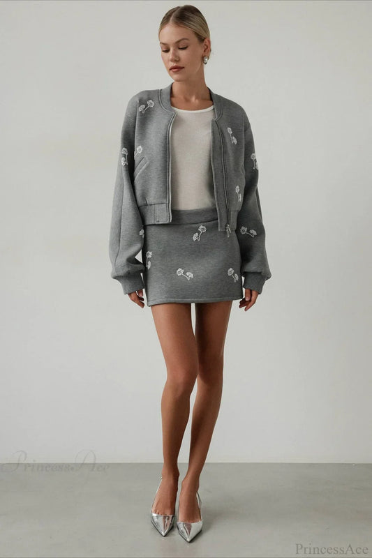 Dandelion Print Sweatshirt Loose Two Piece Set